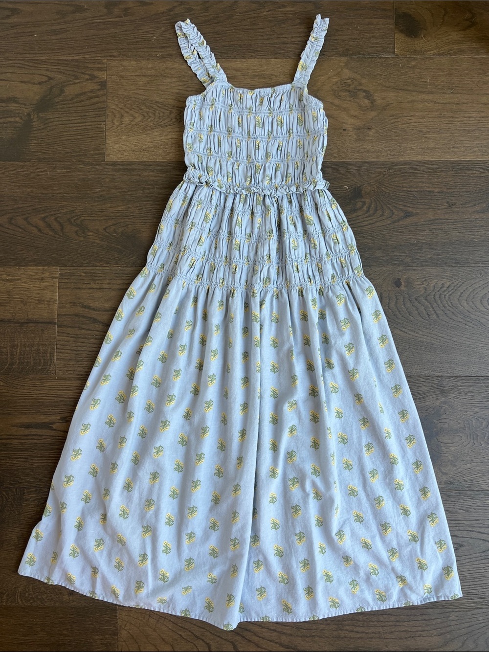 Universal Thread light blue Maxi Dress with Yellow Floral Print